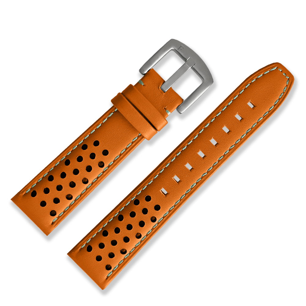 Racing Leather Straps Orange 22 mm - Ferro & Company Watches