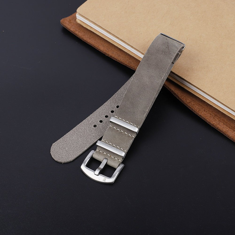 Nato Leather Watch Strap Grey - Ferro & Company Watches