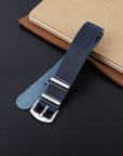 Nato Leather Watch Strap Navy - Ferro & Company Watches