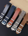 Nato Leather Watch Strap Red Brown - Ferro & Company Watches