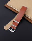 Nato Leather Watch Strap Red Brown - Ferro & Company Watches