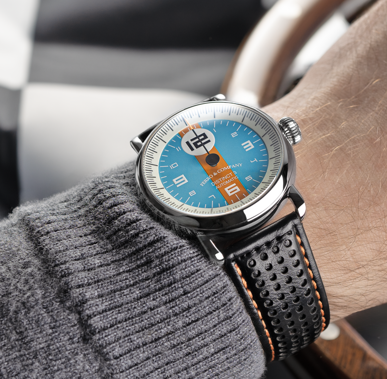 Ferro Watches Distinct 3 Vintage Style One Hand Race Watch Avanti Ferro Watches Distinct 3 Vintage Style One Hand Race Watch Avanti