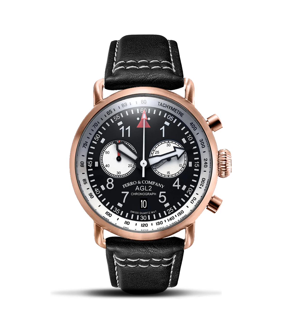 AGL 2 CHRONOGRAPH BLACK / ROSE GOLD - Ferro & Company Watches