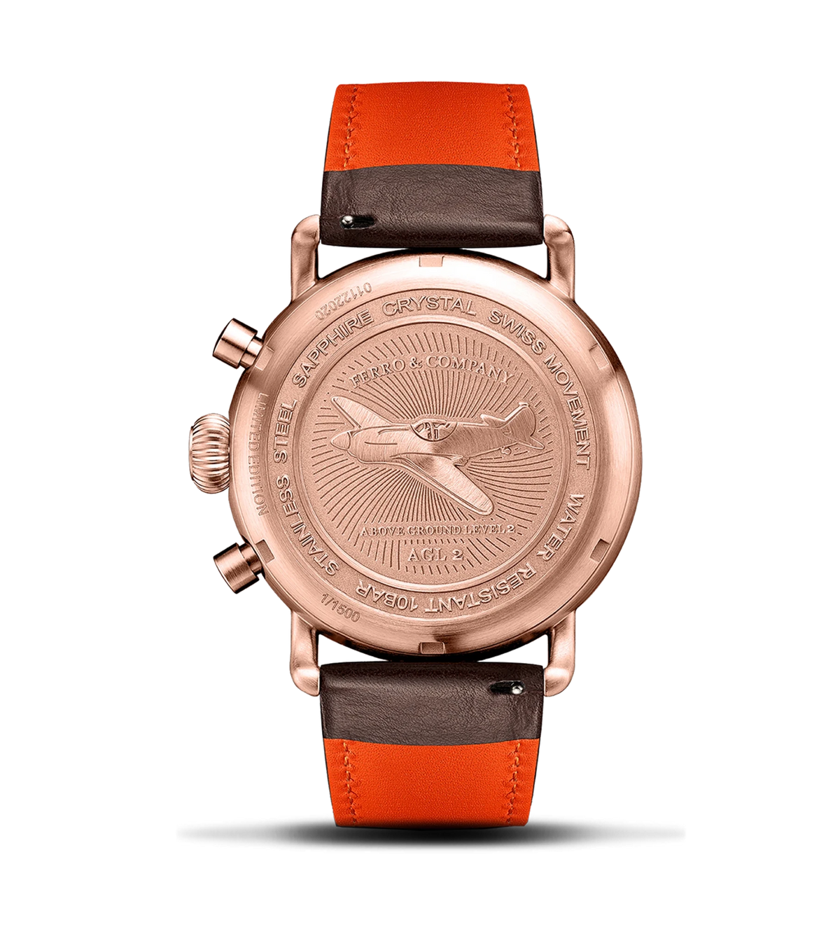 AGL 2 CHRONOGRAPH BLACK / ROSE GOLD - Ferro & Company Watches