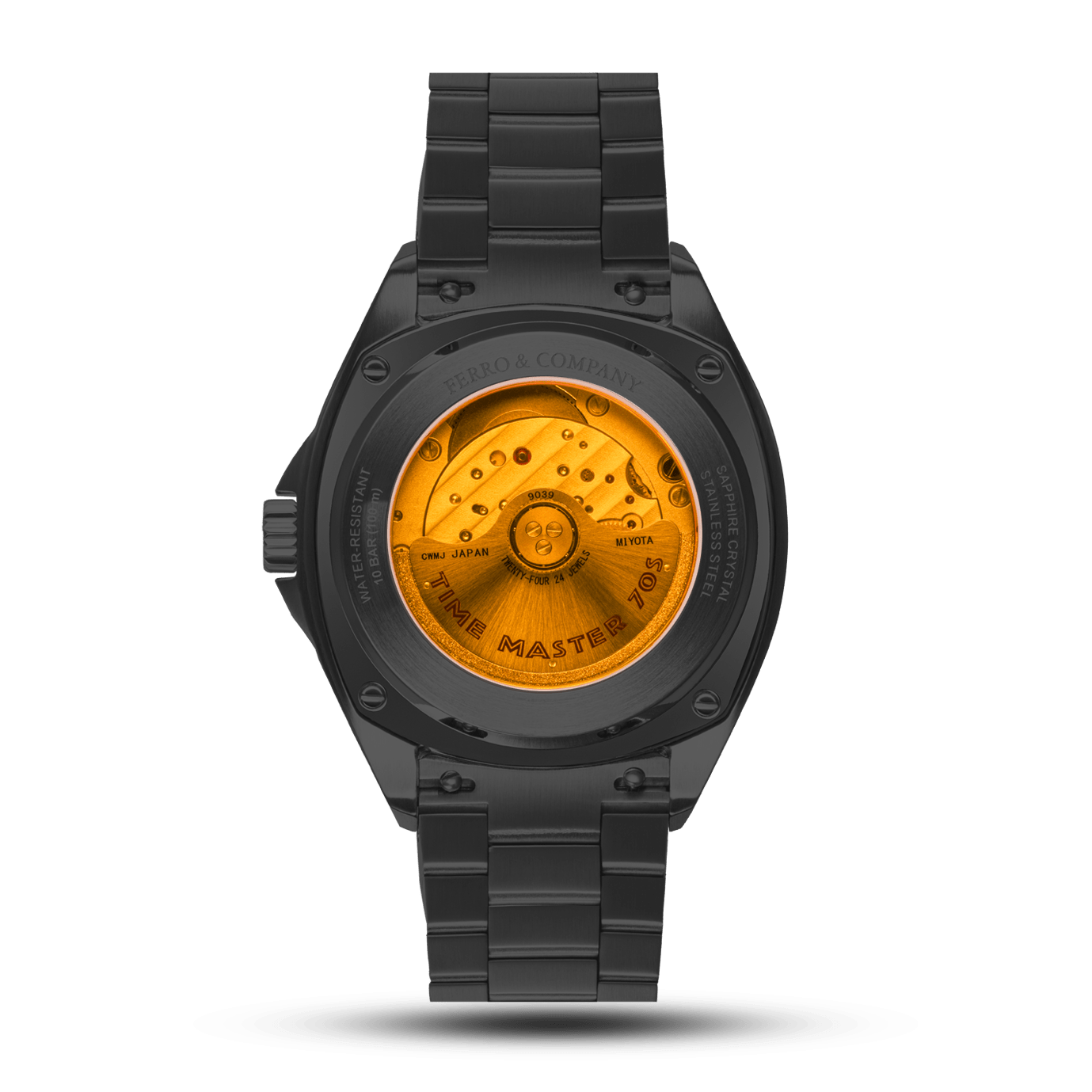 TIME MASTER 70 SALMON / BLACK DLC - Ferro & Company Watches