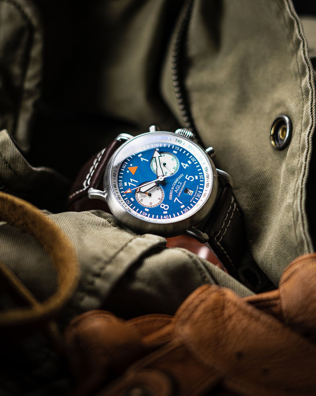 AGL 2 Chronograph Blue - Ferro &amp; Company Watches