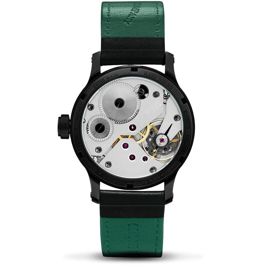 Ferro Watches 356 Vintage Style Race Watch Black / Green - Ferro &amp; Company Watches