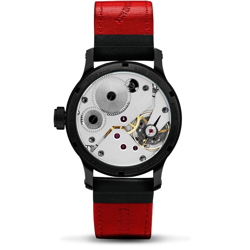 Ferro Watches 356 Vintage Style Race Watch Black / Red - Ferro &amp; Company Watches