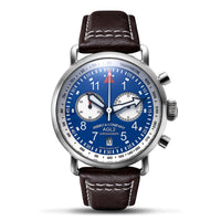 Ferro Watches AGL 2 Vintage style Pilot Watch Chronograph Blue - Ferro & Company Watches