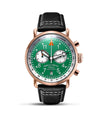 Ferro Watches AGL 2 Vintage style Pilot Watch Chronograph Green Rose Gold - Ferro & Company Watches