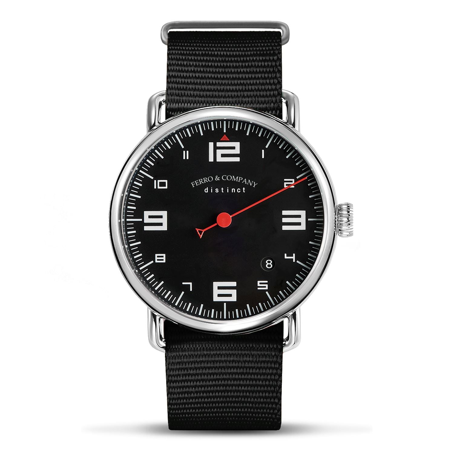 Ferro Watches Distinct 2 Vintage Style Race One Hand Watch Black - Ferro &amp; Company Watches