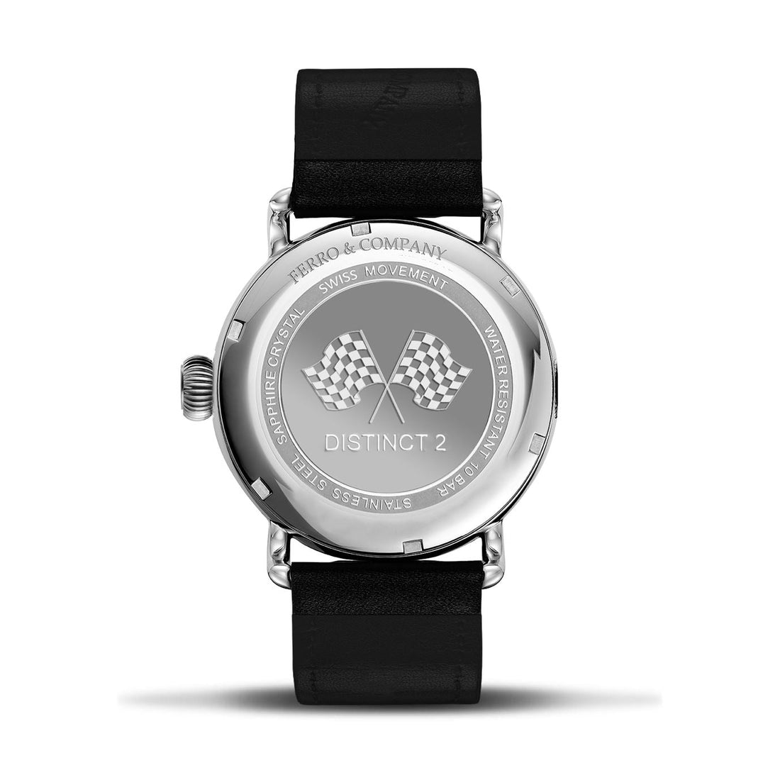 Ferro Watches Distinct 2 Vintage Style Race One Hand Watch Black - Ferro & Company Watches