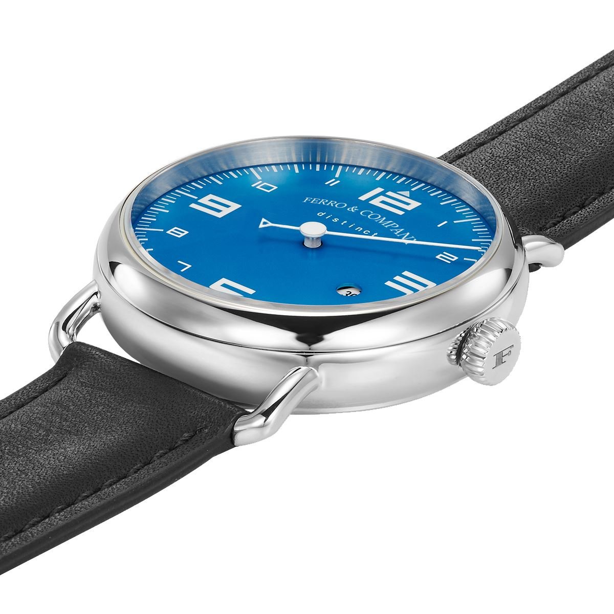 Ferro Watches Distinct 2 Vintage Style Race One Hand Watch Blue - Ferro &amp; Company Watches