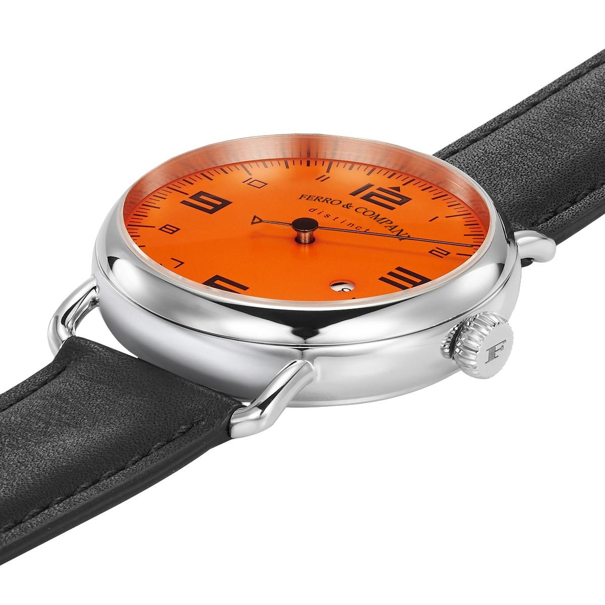 Ferro Watches Distinct 2 Vintage Style Race One Hand Watch Orange - Ferro &amp; Company Watches