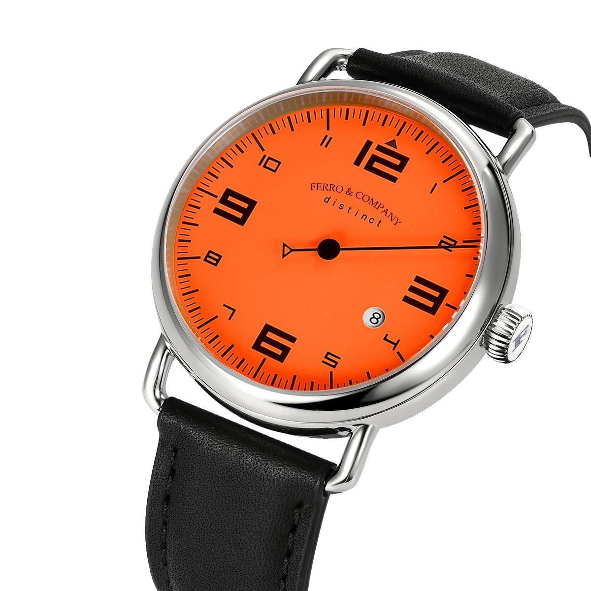 Ferro Watches Distinct 2 Vintage Style Race One Hand Watch Orange - Ferro &amp; Company Watches