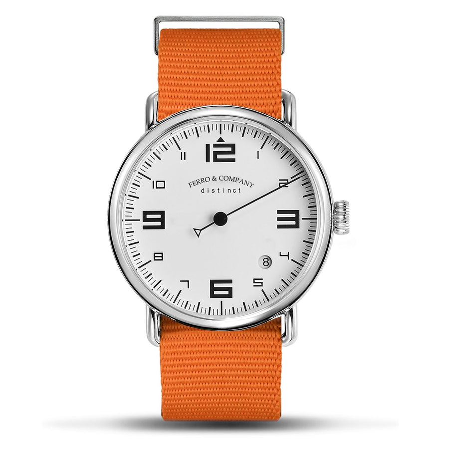 Ferro Watches Distinct 2 Vintage Style Race One Hand Watch White - Ferro & Company Watches