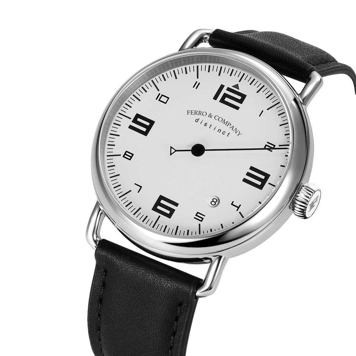 Ferro Watches Distinct 2 Vintage Style Race One Hand Watch White - Ferro &amp; Company Watches