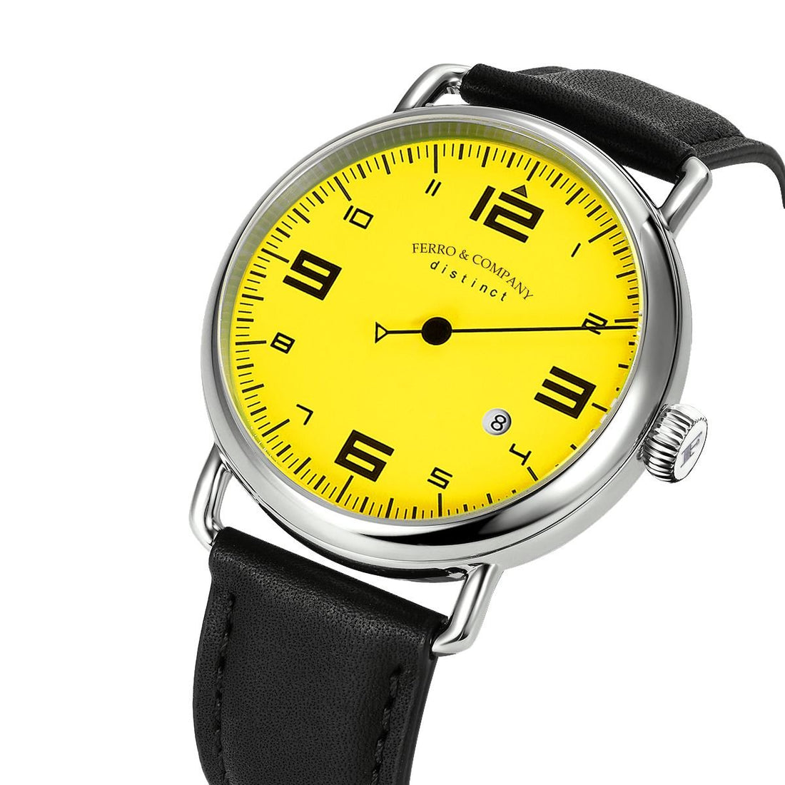 Ferro Watches Distinct 2 Vintage Style Race One Hand Watch Yellow - Ferro & Company Watches