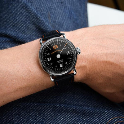 Ferro Watches Distinct 3 Vintage Style One Hand Race Watch Petrol ...