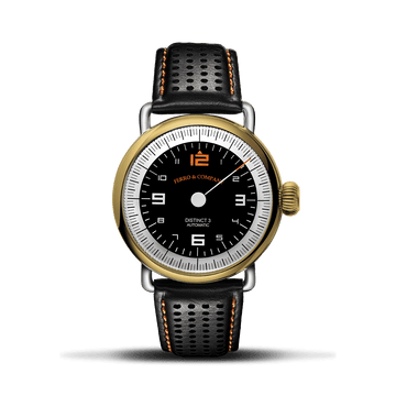 Ferro Watches Distinct 3 Vintage Style Race One Hand Watch 18K Gold Edition - Ferro & Company Watches