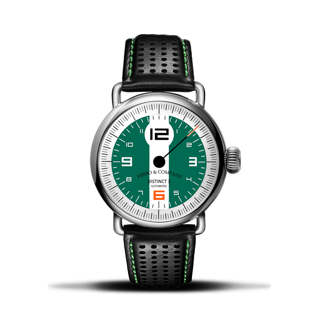 Ferro Watches Distinct 3 Vintage Style Race One Hand Watch British Racing Green - Ferro & Company Watches