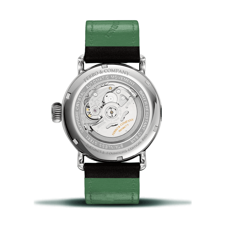 Ferro Watches Distinct 3 Vintage Style Race One Hand Watch British Racing Green - Ferro & Company Watches
