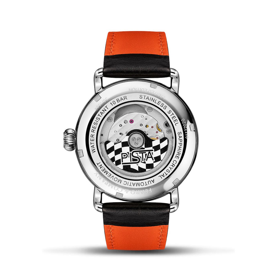 Ferro Watches PISTA VINTAGE STYLE RACE WATCH BLACK / ORANGE - Ferro & Company Watches