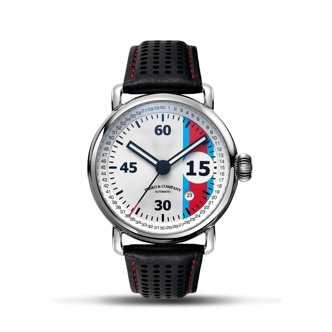 Ferro Watches PISTA VINTAGE STYLE RACE WATCH SILVER - Ferro & Company Watches