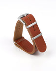 Nato Leather Watch Strap Red Brown - Ferro & Company Watches
