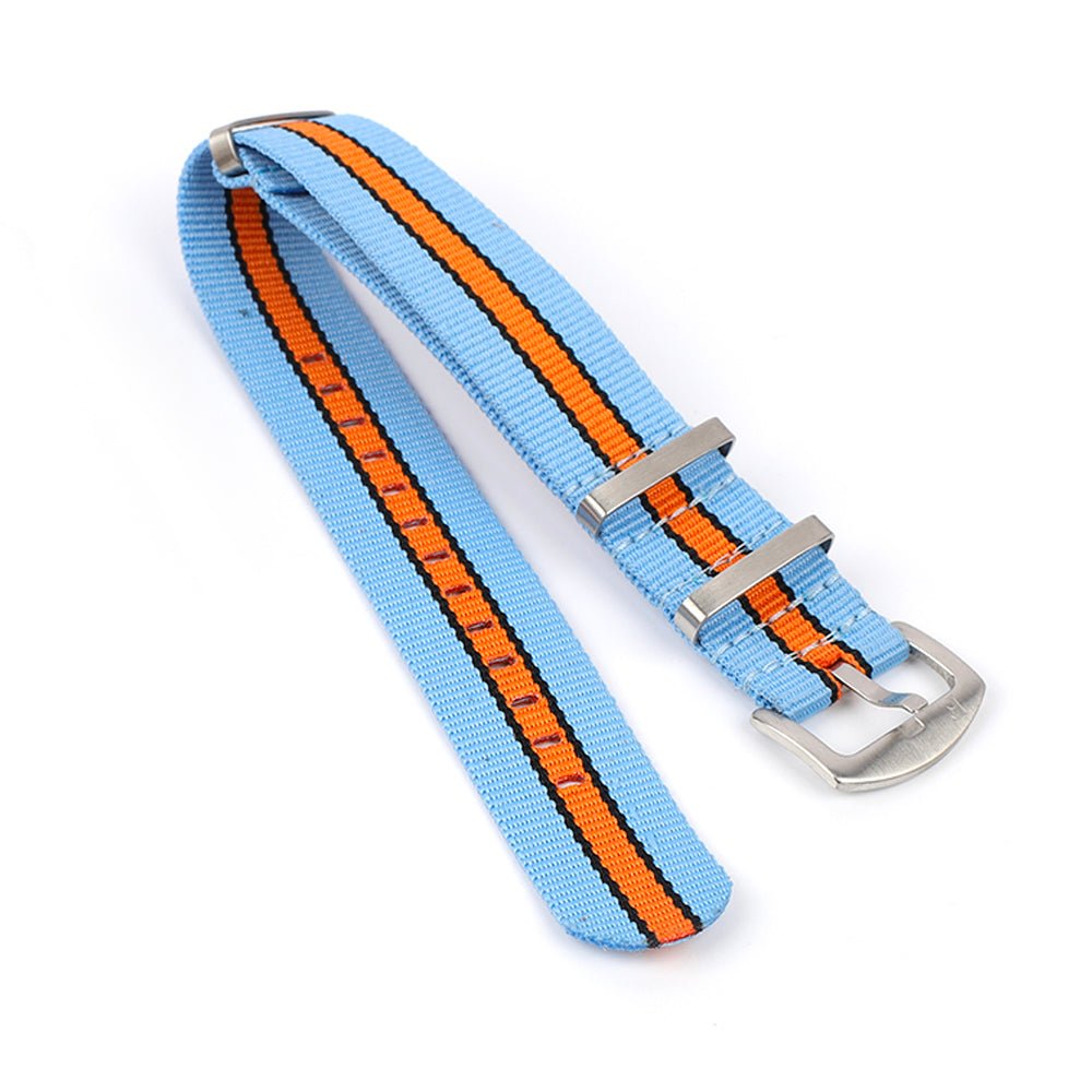 Nylon Racing Nato Strap Blue/ Orange - Ferro & Company Watches