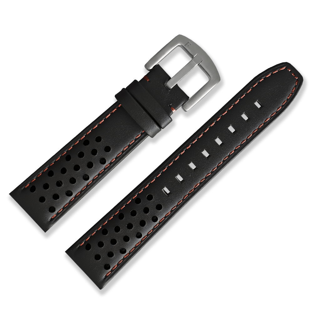 Racing Leather Straps Black 20 MM - Ferro &amp; Company Watches