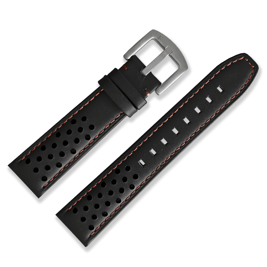 Racing Leather Straps Black 20 MM - Ferro & Company Watches