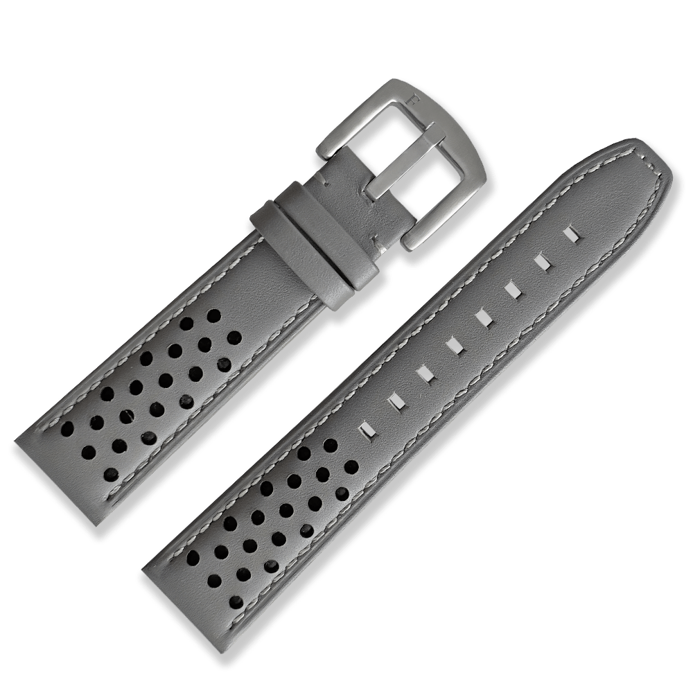 Racing Leather Straps Grey 20 MM - Ferro &amp; Company Watches