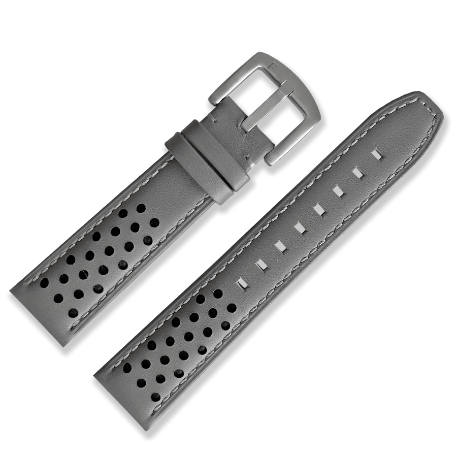 Racing Leather Straps Grey 20 mm Ferro Company Watches