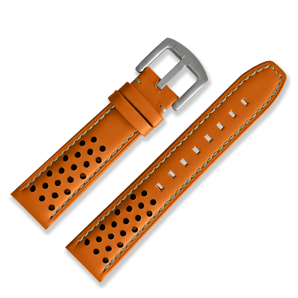 Racing Leather Straps Orange 20 MM - Ferro &amp; Company Watches