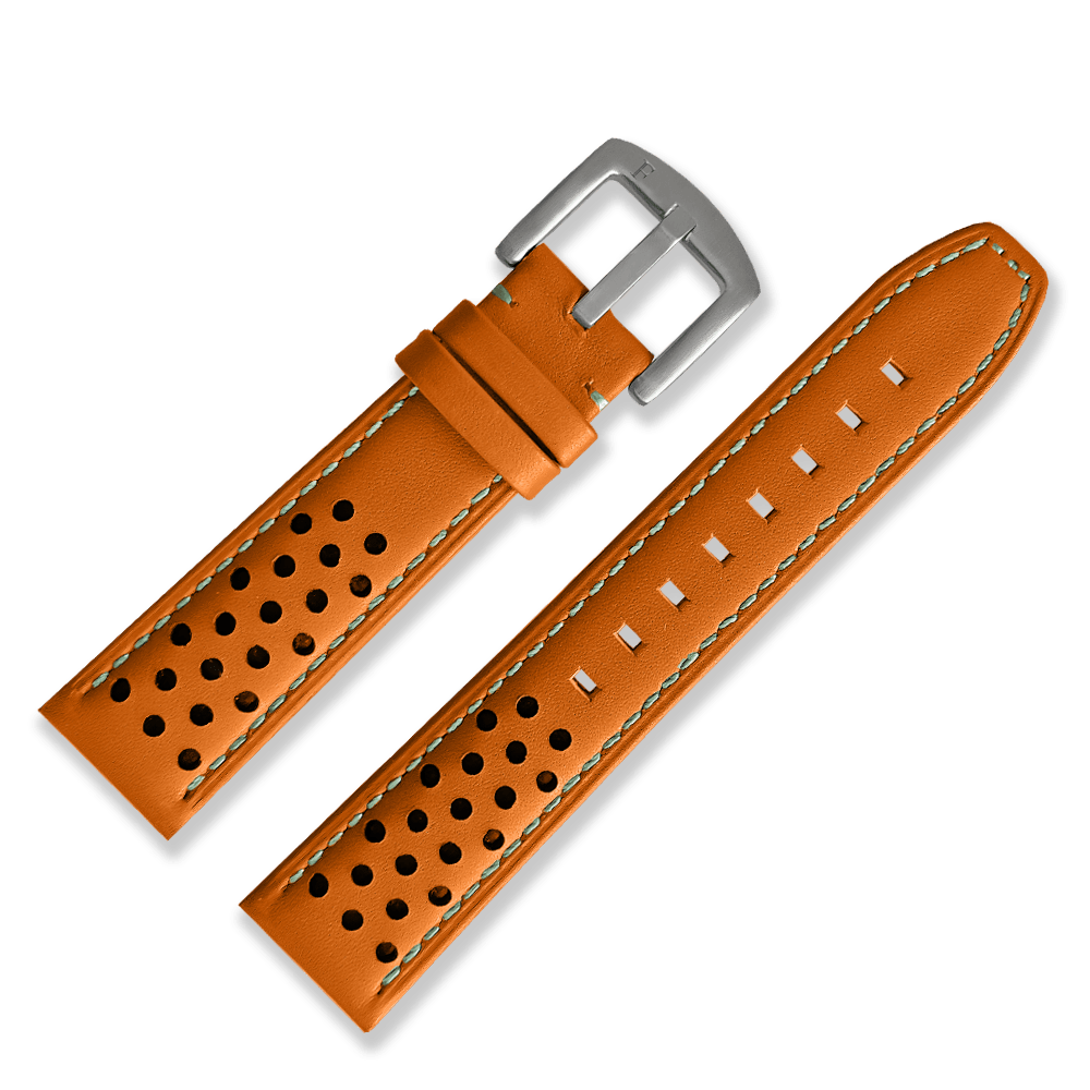 Orange leather 2025 strap