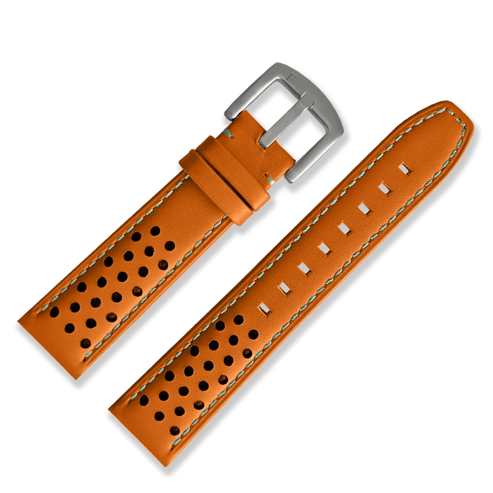 Racing Leather Straps Orange 20 MM - Ferro & Company Watches