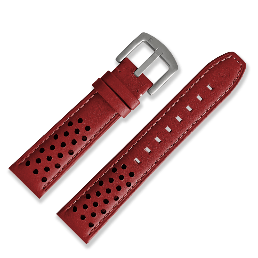 Racing Leather Straps Red 20 MM - Ferro &amp; Company Watches