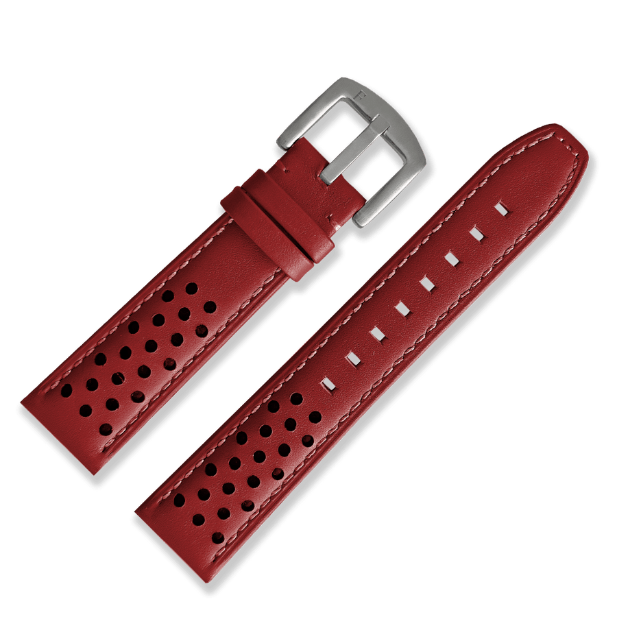 Racing Leather Straps Red 20 MM - Ferro & Company Watches