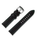 Correas de reloj de cuero Racing Negro / Verde 22 MM