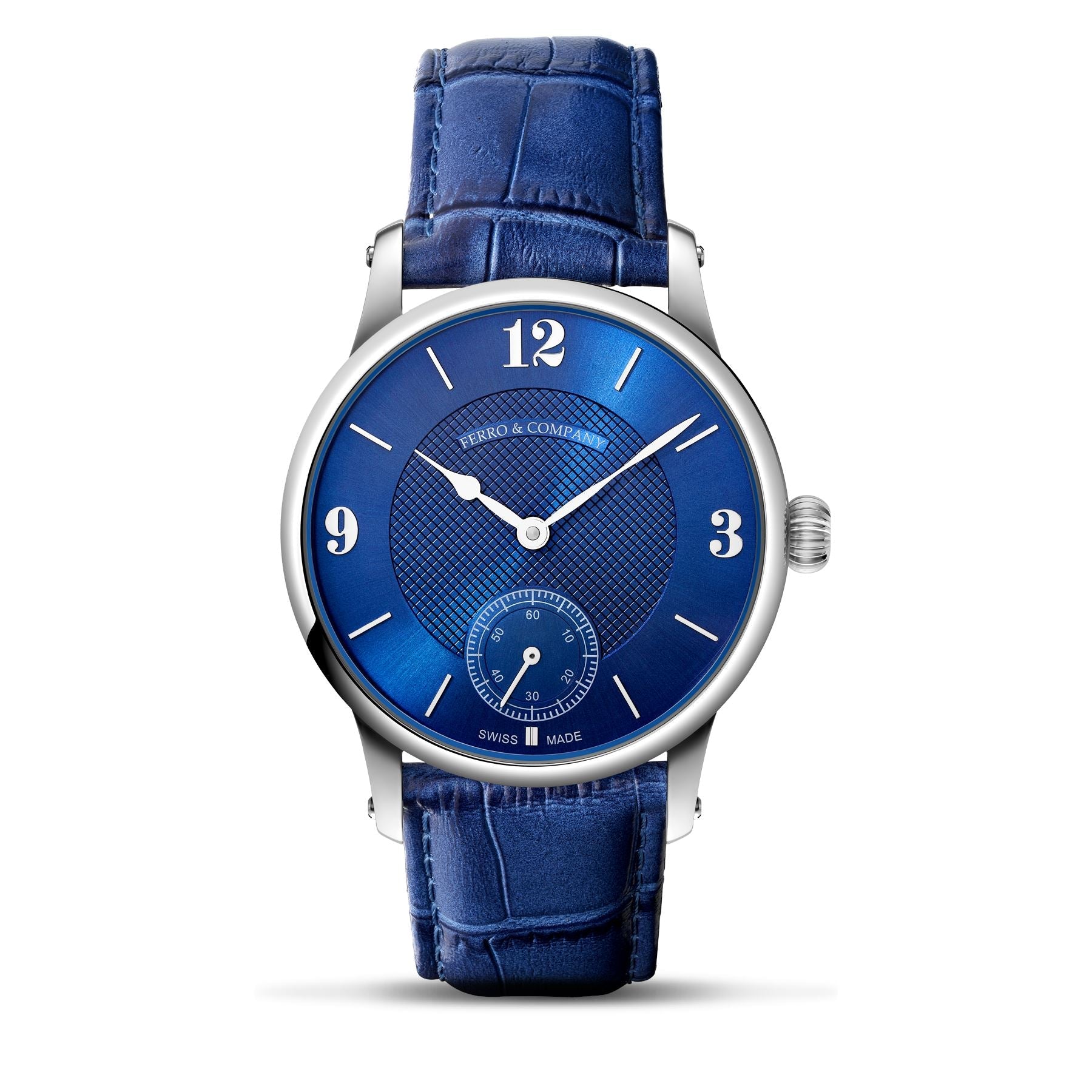 TRADITUM VINTAGE STYLE DRESS WATCH BLUE - Ferro &amp; Company Watches