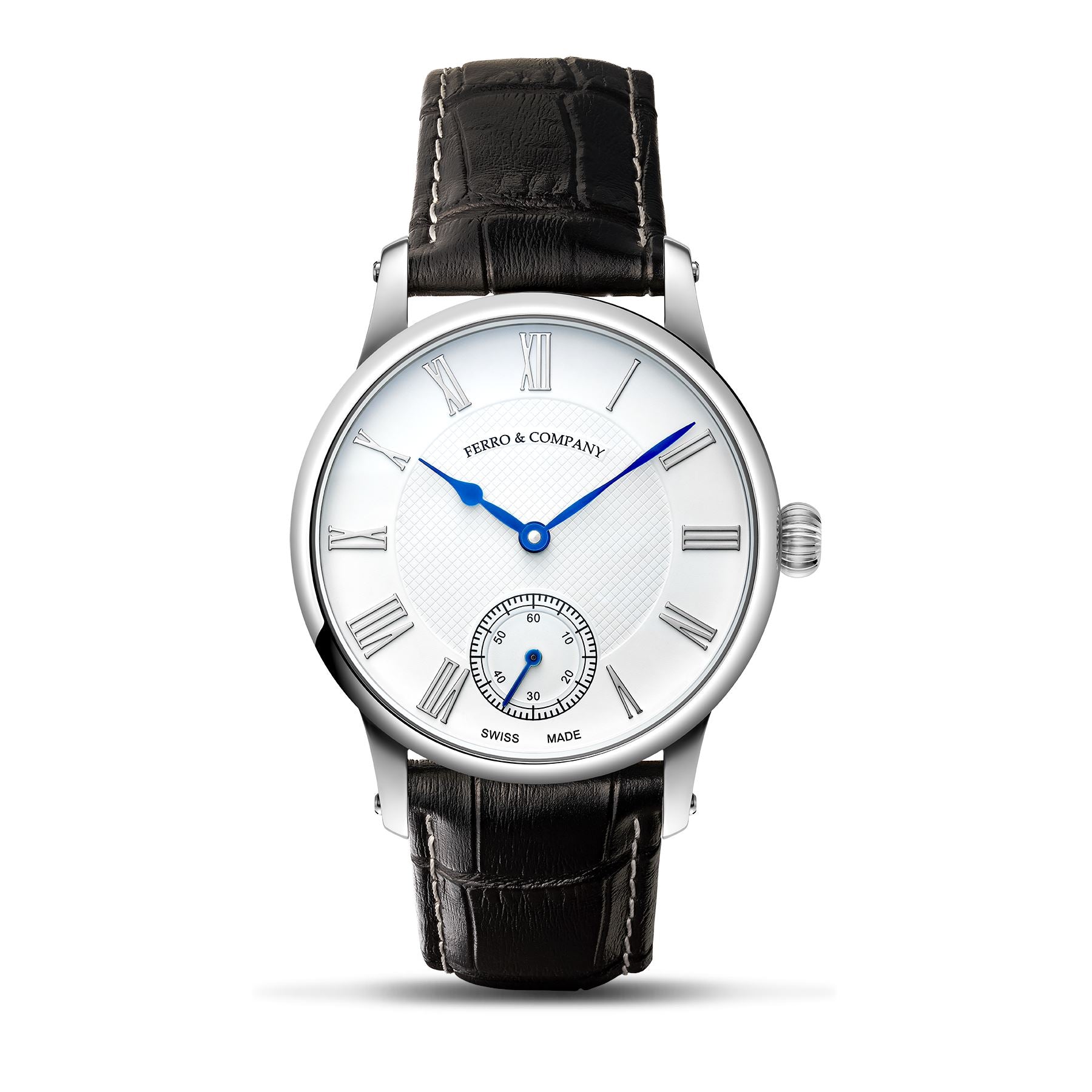 TRADITUM VINTAGE STYLE DRESS WATCH WHITE / ROMAN - Ferro &amp; Company Watches